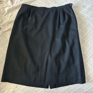 Lands End 100% Wool Black Skirt Size 20 Tall Business Office Wear